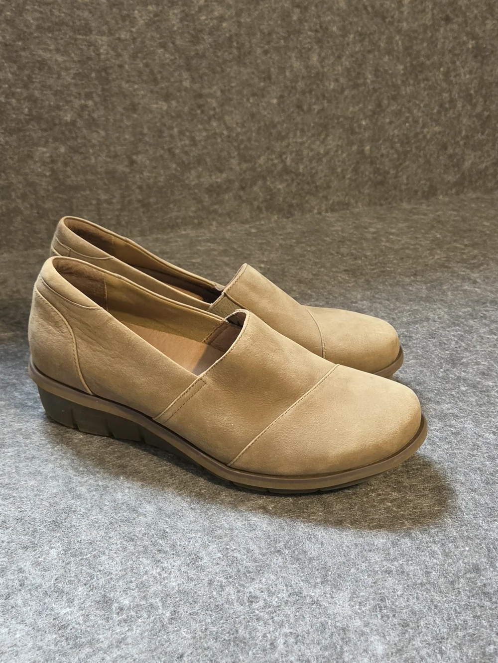 Dansko Julia Nubuck Slip-On Loafers in Tan Suede
